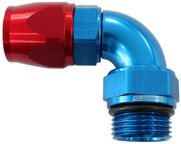 Aeroflow Performance Blue/Red Finish 90° ORB Male Swivel PTFE (Teflon®) Hose End -8 ORB to -8AN AF583-08-08D Autofit