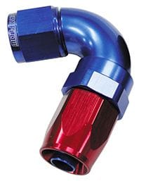 Aeroflow Performance Blue/Red Finish. Suit 100 & 450 Series Hose 150 Series Taper One-Piece Full Flow Swivel 120° Hose End -6AN AF154-06 Autofit