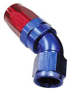 Aeroflow Performance Blue/Red Finish. Suit 100 & 450 Series Hose 150 Series Taper One-Piece Full Flow Swivel 45° Hose End -10AN AF152-10 Autofit