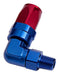 Aeroflow Performance Blue/Red Finish. Suit 100 & 450 Series Hose Male NPT Taper Swivel 90° Hose End 3/8" to -6AN AF829-06-06 Autofit
