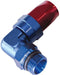 Aeroflow Performance Blue/Red Finish. Suit 100 & 450 Series Hose ORB Taper Swivel 90° Hose End -8AN to -6AN AF849-06-08 Autofit