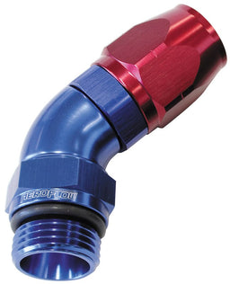 Aeroflow Performance Blue/Red Finish. Suits 100 & 450 Series Hose 45° Male ORB Full Flow Swivel Hose End -8 ORB to -6AN AF544-06-08 Autofit