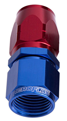 Aeroflow Performance Blue/Red Finish. Suits 100 & 450 Series Hose 500 / 550 Series Cutter Style One Piece Full Flow Swivel Straight Hose End -8AN Autofit