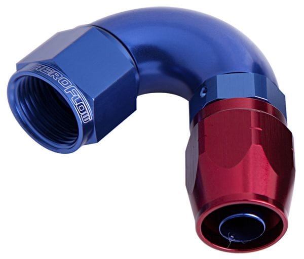 Aeroflow Performance Blue/Red Finish. Suits 100 & 450 Series Hose 550 Series Cutter One-Piece Full Flow Swivel 120° Hose End -12AN AF554-12 Autofit