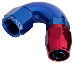 Aeroflow Performance Blue/Red Finish. Suits 100 & 450 Series Hose 550 Series Cutter One-Piece Full Flow Swivel 120° Hose End -6AN AF554-06 Autofit