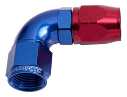 Aeroflow Performance Blue/Red Finish. Suits 100 & 450 Series Hose 550 Series Cutter One-Piece Full Flow Swivel 90° Hose End -6AN AF553-06 Autofit