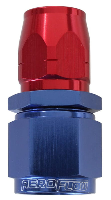 Aeroflow Performance Blue/Red Finish. Suits 100 & 450 Series Hose 550 Series Cutter Style One Piece Straight Stepped Hose End -10AN to -12 Hose AF Autofit