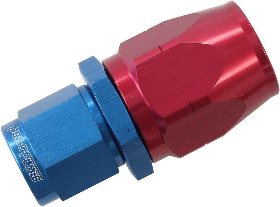 Aeroflow Performance Blue/Red Finish. Suits 100 & 450 Series Hose 550 Series Cutter Style One Piece Straight Stepped Hose End -6AN to -8 Hose AF50 Autofit