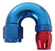 Aeroflow Performance Blue/Red Finish. Suits 100 & 450 Series Hose 550 Series Cutter Style One Piece Swivel 180° Stepped Hose End -10AN to -8 Hose Autofit