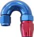 Aeroflow Performance Blue/Red Finish. Suits 100 & 450 Series Hose 550 Series Cutter Style One Piece Swivel 180° Stepped Hose End -6AN to -8 Hose A Autofit