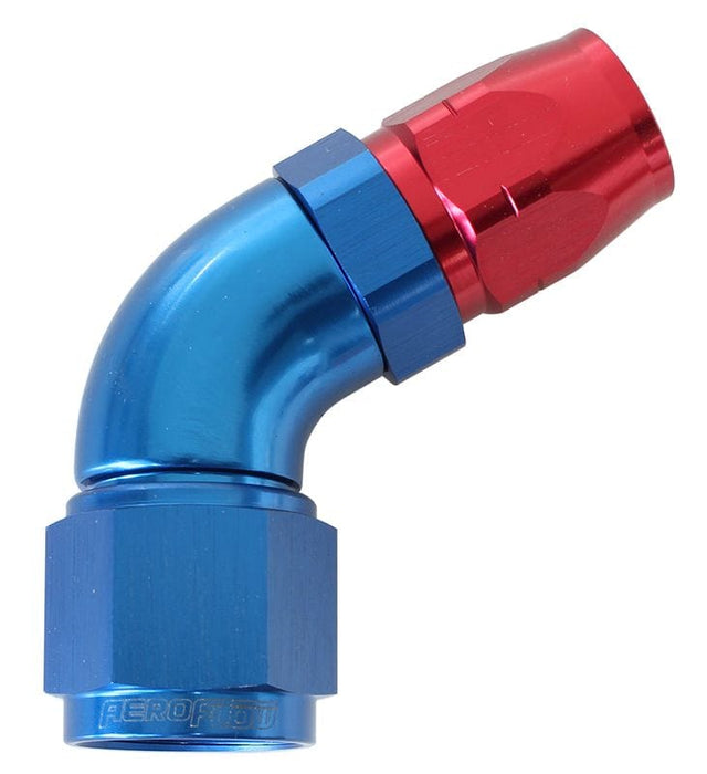 Aeroflow Performance Blue/Red Finish. Suits 100 & 450 Series Hose 550 Series Cutter Style One Piece Swivel 60° Stepped Hose End -8AN to -6 Hose AF Autofit