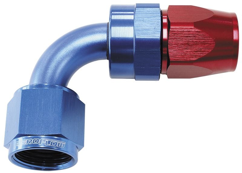 Aeroflow Performance Blue/Red Finish. Suits 200 & 250 Series Hose 200 Series PTFE 90° Hose End -3AN AF203-03D Autofit