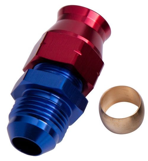Aeroflow Performance Blue/Red Finish. Suits Aeroflow, Moroso & Russell Tubing Tube to Male AN Adapter 3/8" to -6AN AF108-06 Autofit