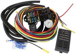 Aeroflow Performance Complete with Standard Fuses & Fuse Panel Complete Universal 8 Circuit Wiring Harness Kit AF49-1500 Autofit