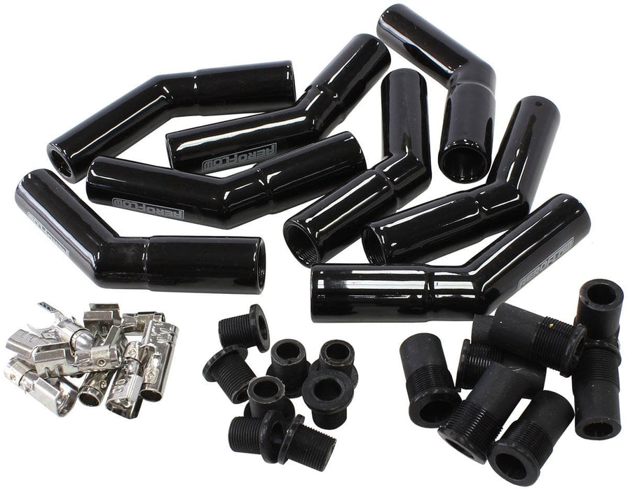 Aeroflow Performance Contains 8 x Boots & 8 x Terminals Xpro Ceramic 135° Boot & Terminal Kit, 8 Pack AF4038-3333C-8 Autofit