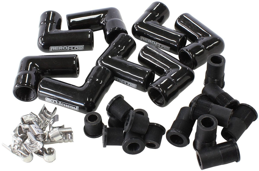Aeroflow Performance Contains 8 x Boots & 8 x Terminals Xpro Ceramic 90° Boot & Terminal Kit, 8 Pack AF4038-3311C-8 Autofit