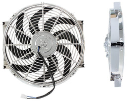 Aeroflow Performance Curved Blades 14" Chrome Electric Thermo Fan AF49-1027 Autofit