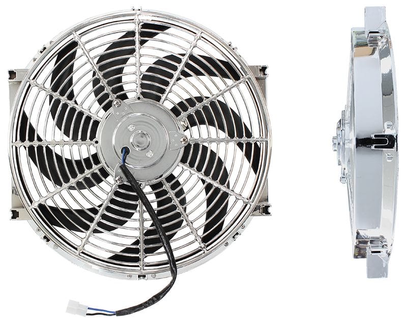 Aeroflow Performance Curved Blades 14" Chrome Electric Thermo Fan AF49-1027 Autofit