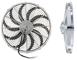 Aeroflow Performance Curved Blades 16" Chrome Electric Thermo Fan AF49-1028 Autofit