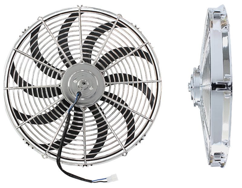 Aeroflow Performance Curved Blades 16" Chrome Electric Thermo Fan AF49-1028 Autofit