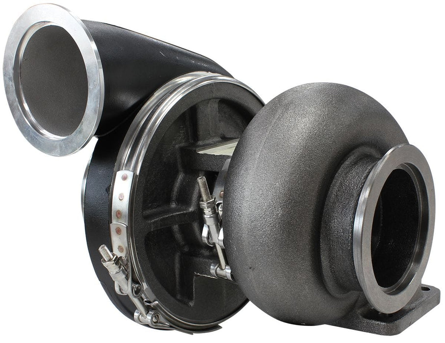 Aeroflow Performance External Wastegate, T4 Twin Entry Inlet Flange, V-Band Exhaust Flange BOOSTED 8075 T4 1.10 Turbocharger 1250HP, Hi Temp Black Finish AF8006-4018BLK Autofit