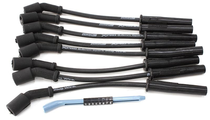 Aeroflow Performance Fits GM LS2/LS3 engines, 12" length Xpro Black 8.5mm Spark Plug Wire Sets AF4030-32823 Autofit
