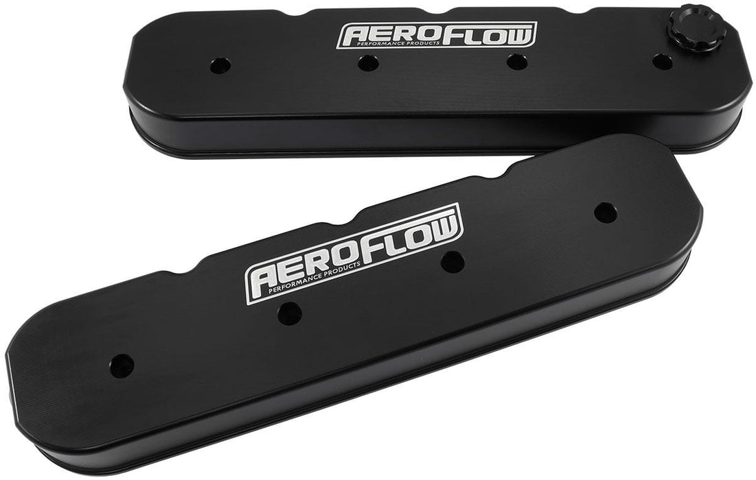 Aeroflow Performance GM LS Billet Valve Cover Set, Black Finish with Aeroflow Logo GM LS Billet Valve Cover Set, Black Finish with Aeroflow Logo AF77-5010BLK Autofit