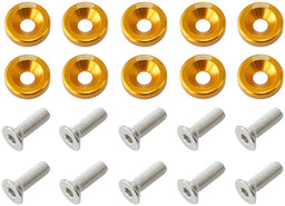 Aeroflow Performance Gold Finish Billet Dress-Up/Fender Bolt Kit M8 x 1.25mm (20mm UHL) AF64-4374G Autofit