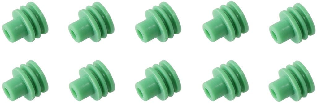 Aeroflow Performance Green Suit 14-16 AWG Wire, 10-Pack Replacement Weatherpack Wire Seal AF49-8541 Autofit