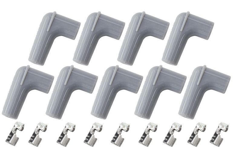 Aeroflow Performance Grey, set of 9 Xpro Silicone 90° Spark Plug Boots & 90° Terminals AF4530-8850 Autofit
