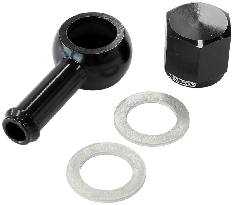 Aeroflow Performance Includes Banjo Fitting & Cap 90° Fuel Pump Banjo Kit - Black AF49-1020BLK Autofit