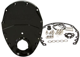 Aeroflow Performance Includes Gaskets, Seals, Roller Cam button, Mounting Hardware and Rep Small Block Chev 350 2-Piece Billet Timing Cover - Black Finish AF64-4350BLK Autofit