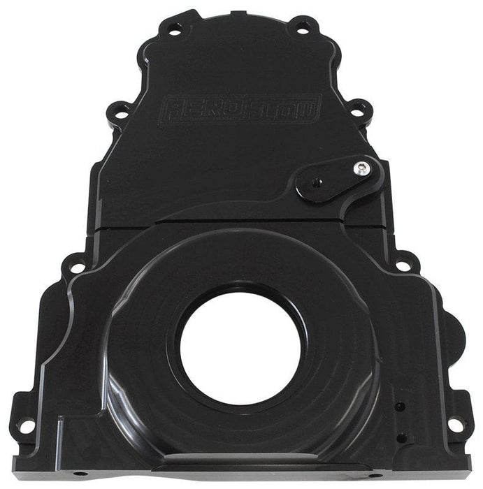 Aeroflow Performance Includes Mounting Hardware and Cam Sensor Plug GM LS 2-Piece Billet Timing Cover - Black Finish AF64-4361BLK Autofit