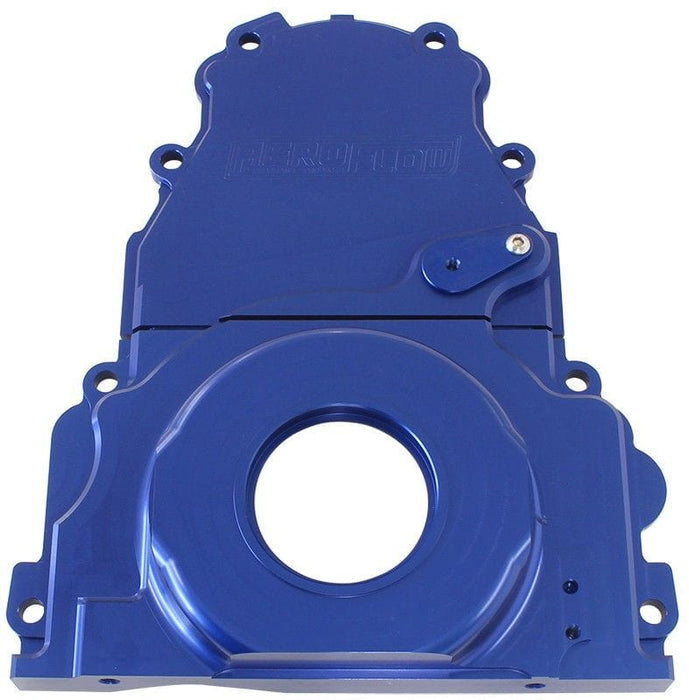 Aeroflow Performance Includes Mounting Hardware and Cam Sensor Plug GM LS 2-Piece Billet Timing Cover - Blue Finish AF64-4361 Autofit