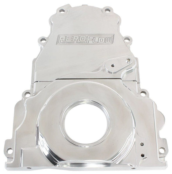 Aeroflow Performance Includes Mounting Hardware and Cam Sensor Plug GM LS 2-Piece Billet Timing Cover - Polished Finish AF64-4361P Autofit