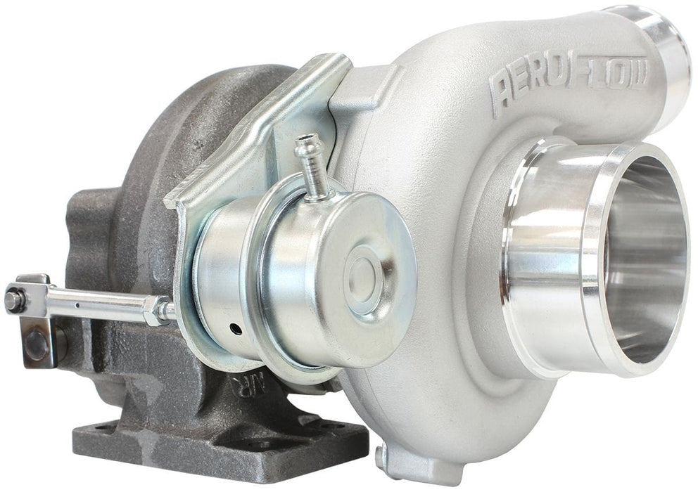 Aeroflow Performance Internal Wastegate, T25 / T28 Inlet Flange, 5-Bolt Exhaust Flange BOOSTED 4647 .86 Turbocharger 475HP, Natural Cast Finish AF8005-2001 Autofit