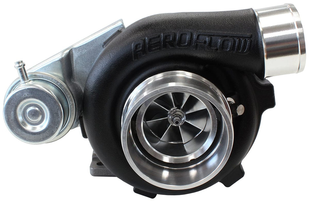 Aeroflow Performance Internal Wastegate, T25 / T28 Inlet Flange, 5-Bolt Exhaust Flange BOOSTED 5047 .86 Turbocharger 550HP, Hi Temp Black Finish AF8005-2021BLK Autofit