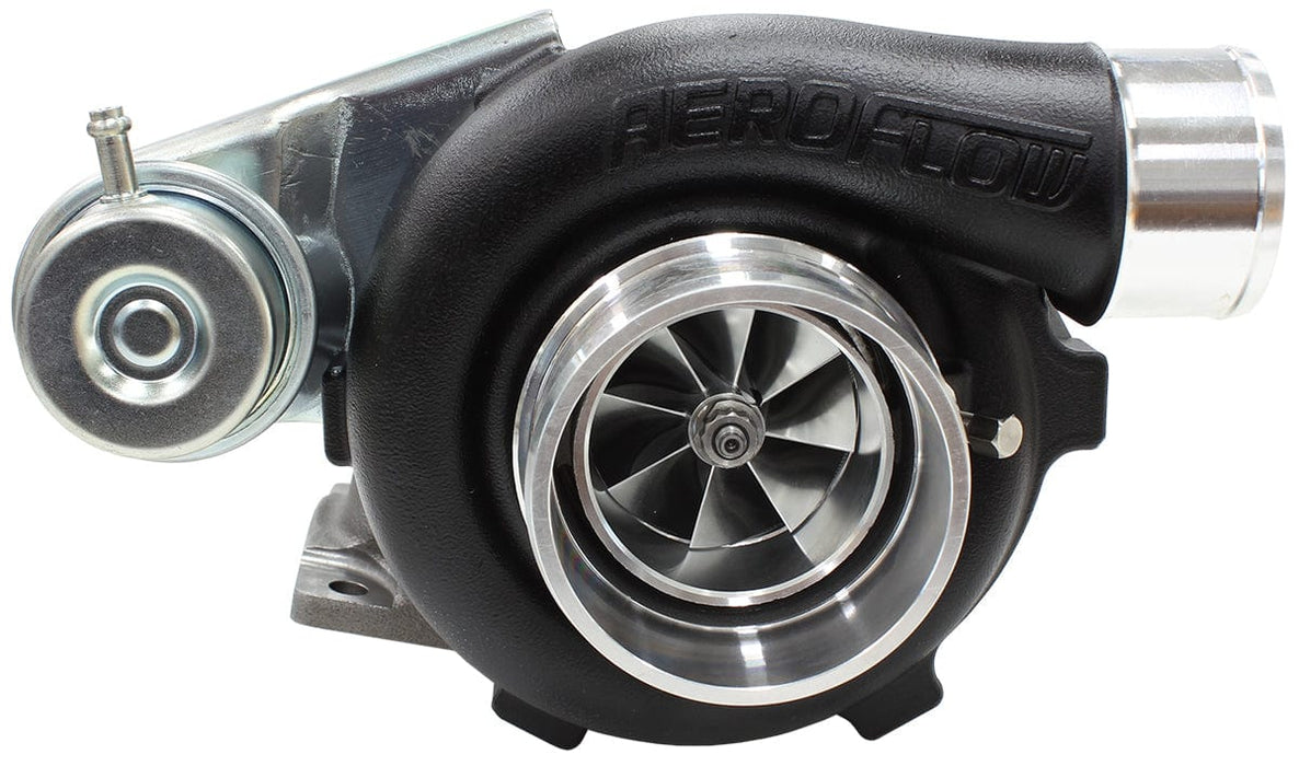 Aeroflow Performance Internal Wastegate, T25 / T28 Inlet Flange, 5-Bolt Exhaust Flange BOOSTED 5447 .64 Turbocharger 495HP, Hi Temp Black Finish AF8005-2005BLK Autofit
