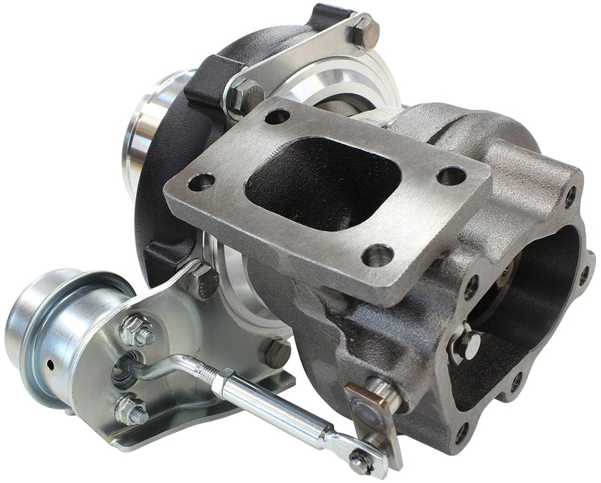 Aeroflow Performance Internal Wastegate, T25 / T28 Inlet Flange, 5-Bolt Exhaust Flange BOOSTED 5447 .86 Turbocharger 495HP, Hi Temp Black Finish AF8005-2006BLK Autofit