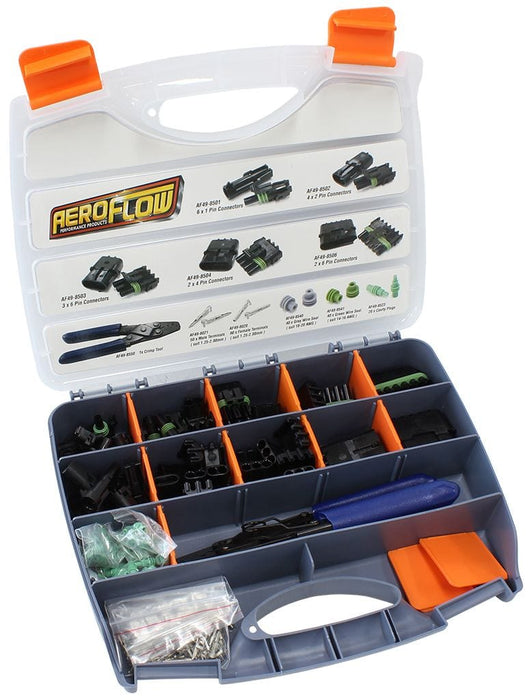 Aeroflow Performance Kit Includes 1,2,3,4,6 Pin Connectors, Terminals & Crimp Tool Weatherpack Connector Kit AF49-8500-KIT Autofit