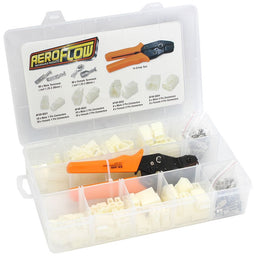 Aeroflow Performance Kit Includes 1,2,3,4 Pin Connectors, Terminals & Crimp Tool Electrical Wire Connector Kit AF49-9550-KIT Autofit