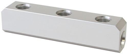 Aeroflow Performance Log has 3 x ORB ports on top and 2 x ORB ports either end. Silver Fin Billet 5 Port Fuel Log -12AN AF457-12S Autofit