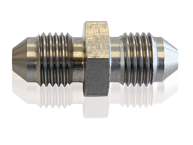 Aeroflow Performance Male -4AN to Male -4AN (Short) Stainless Steel Male Flare Union Fitting -4AN AF360-04 Autofit