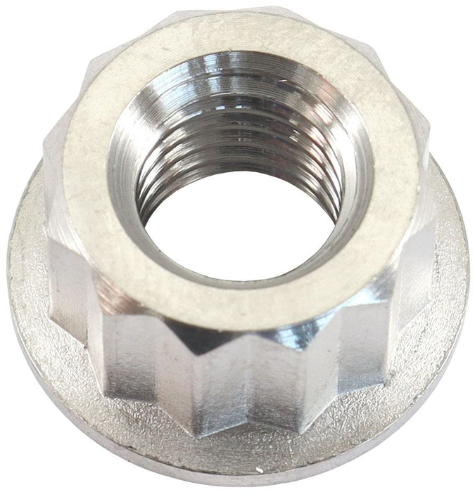 Aeroflow Performance Natural Finish, Sold Single. M8 x 1.25mm Titanium 12 Point Nut AF3502-0010 Autofit