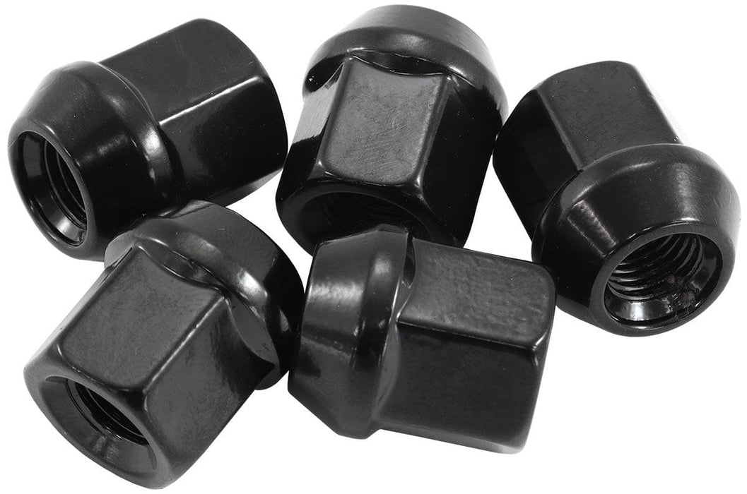Aeroflow Performance Pack of 5, 60 Degree Taper Acorn Short Open Black Wheel Nuts - M14 x 1.50mm AF3018-1000 Autofit