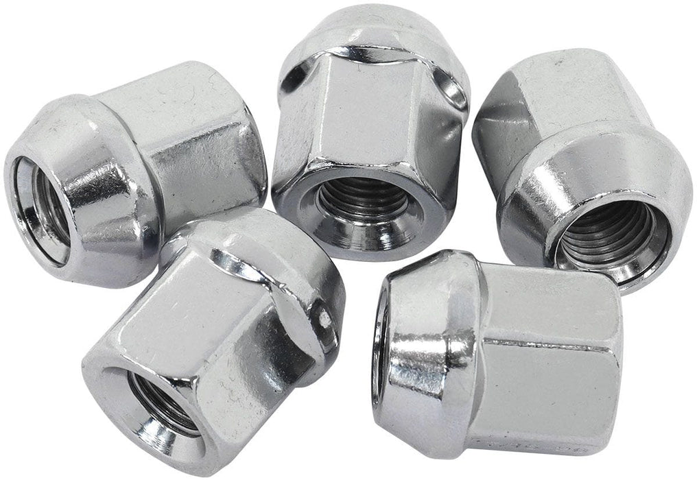Aeroflow Performance Pack of 5, 60 Degree Taper Acorn Short Open Chrome Wheel Nuts - M12 x 1.25mm AF3035-1000 Autofit