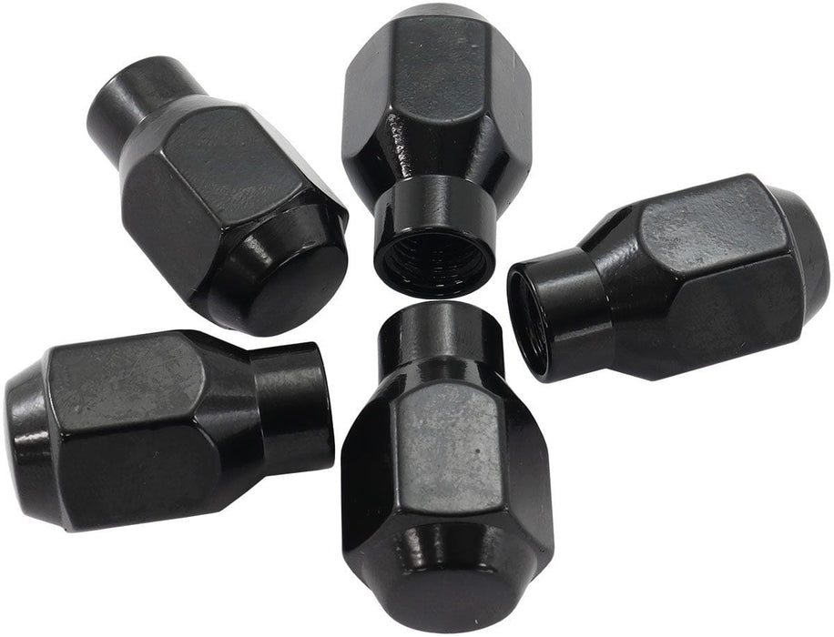 Aeroflow Performance Pack of 5, 60 Degree Taper with 0.300" Shank Conical ET Style Closed Black Wheel Nuts - 1/2-20" AF3022-4000 Autofit