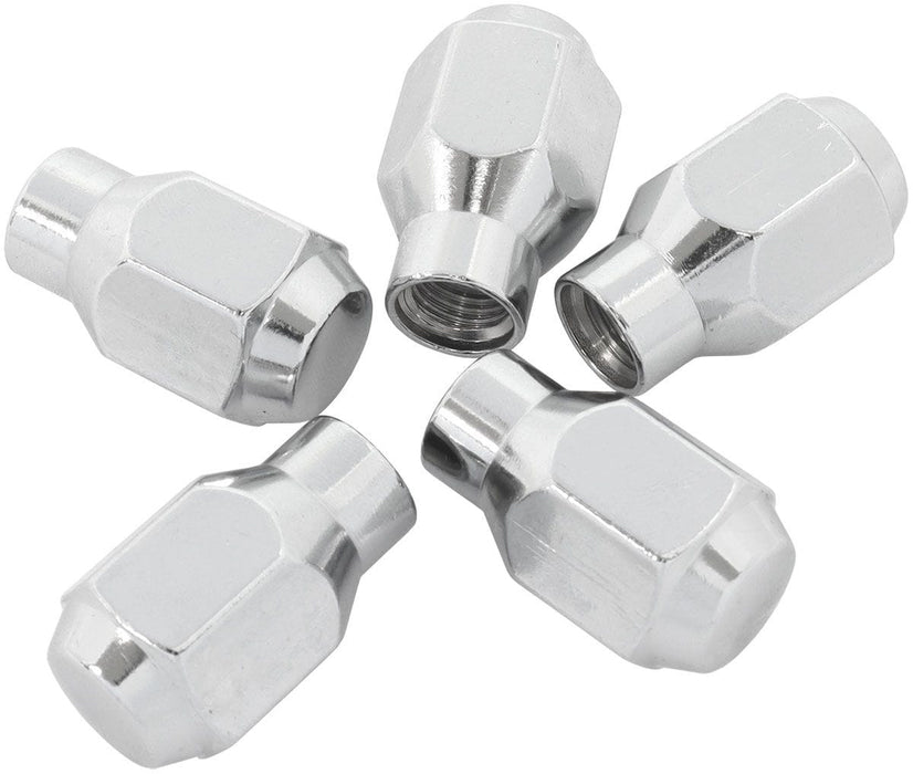 Aeroflow Performance Pack of 5, 60 Degree Taper with 0.300" Shank Conical ET Style Closed Chrome Wheel Nuts - 7/16-20" AF3041-4000 Autofit
