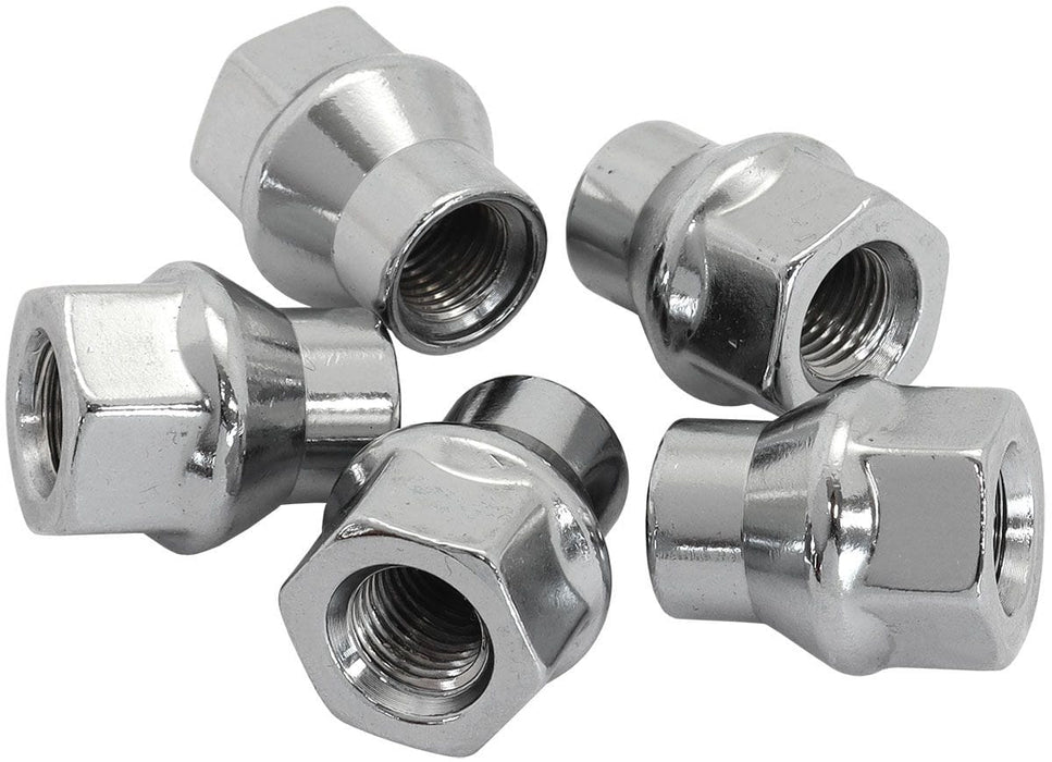 Aeroflow Performance Pack of 5, 60 Degree Taper with 0.300" Shank Conical ET Style Open Chrome Wheel Nuts - M12 x 1.50mm AF3036-4000 Autofit