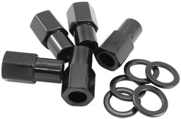 Aeroflow Performance Pack of 5, Washer Seat with Shank 0.750" Shank Open Black Wheel Nuts - M12 x 1.25mm AF3015-7000 Autofit